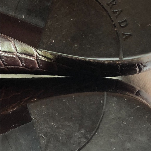 Rare Vintage Prada Crocodile Embossed Heeled Loafers ITALY - Picture 15 of 16